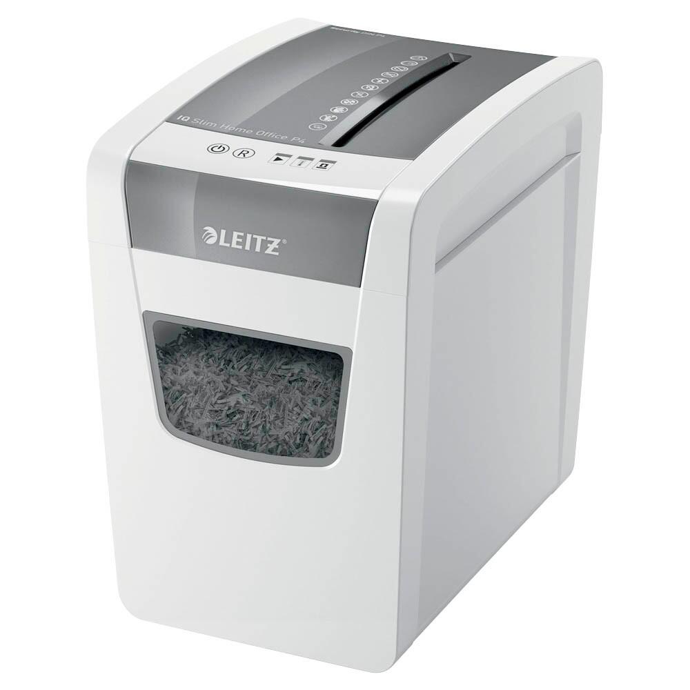 LEITZ IQ Slim Home Office Aktenvernichter P-4 10 Blatt weiß