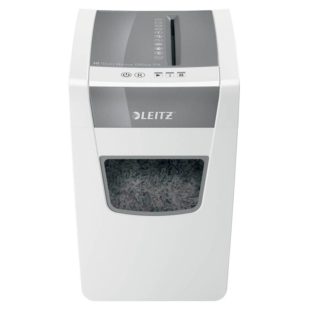 LEITZ IQ Slim Home Office Aktenvernichter P-4 10 Blatt weiß