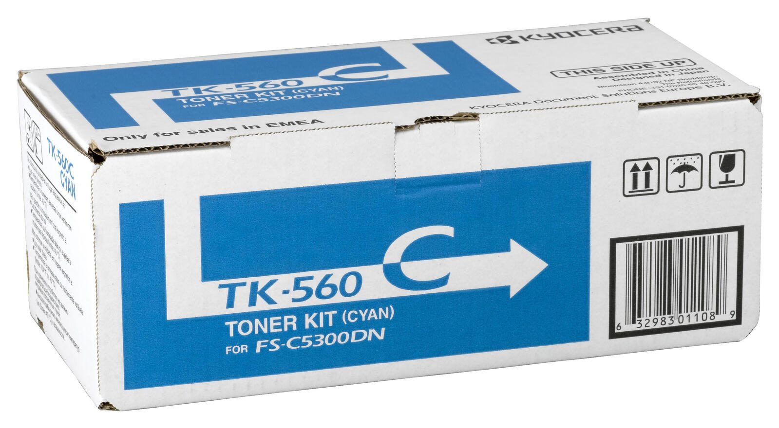 Kyocera Original TK-560C Toner cyan 10.000 Seiten (1T02HNCEU0) für ECOSYS P6030cdn, FS-C5300DN, C5350DN
