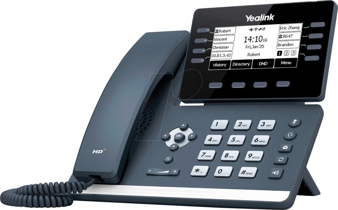 Yealink SIP-T53 - VoIP-Telefon mit Bluetooth-Schnittstelle mit Rufnummernanzeige  - Classic Gray