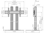 Vogel's FD2084 TV-Standfuß bis 165 cm (65") doppel Profil, Höhe 200 cm, max. 120 kg, Vesa max. 800 x 400, silber-schwarz