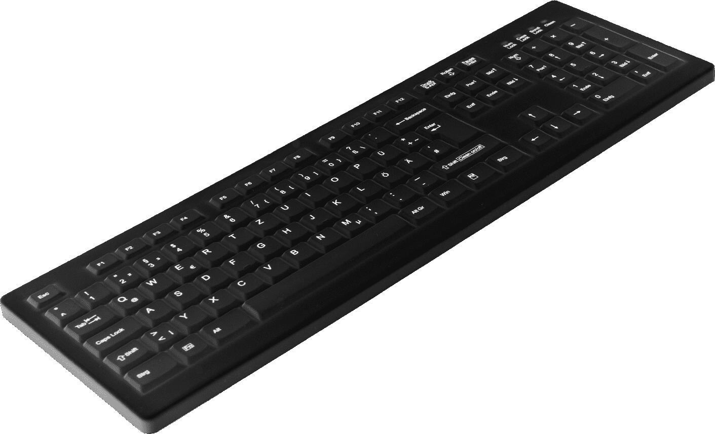 Active Key desinfizierbare Hygiene-Tastatur - Schwarz