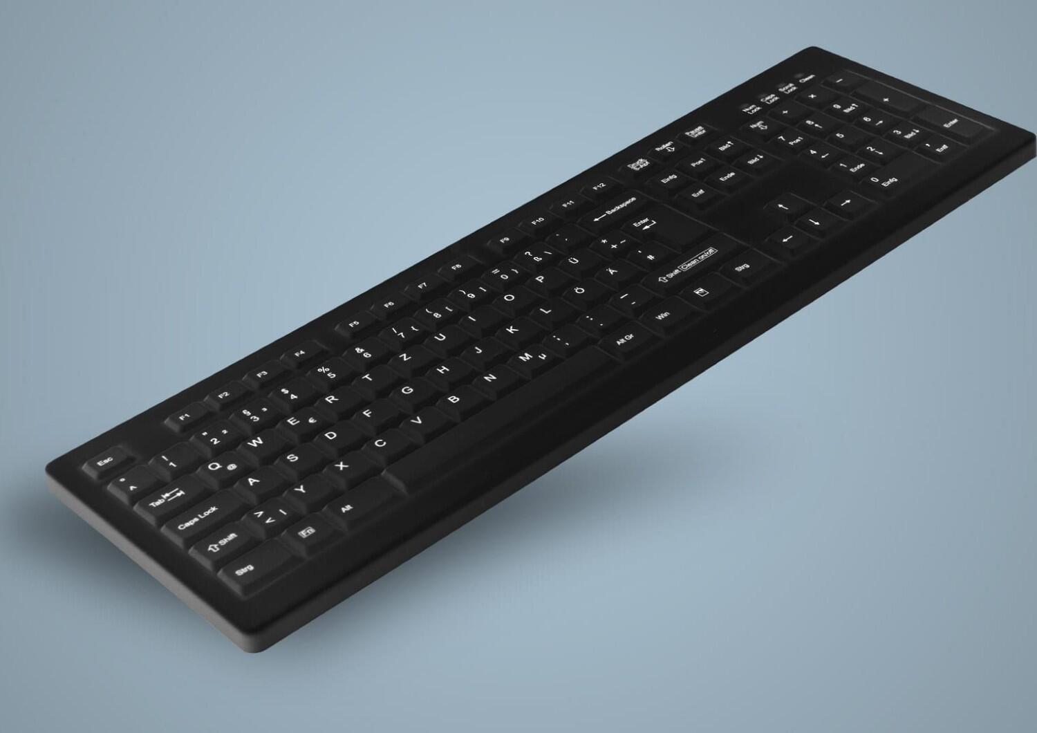 Active Key desinfizierbare Hygiene-Tastatur - Schwarz