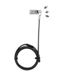 DICOTA Universal Security Cable Lock, 3 Exchangeable heads fits all slots, combination