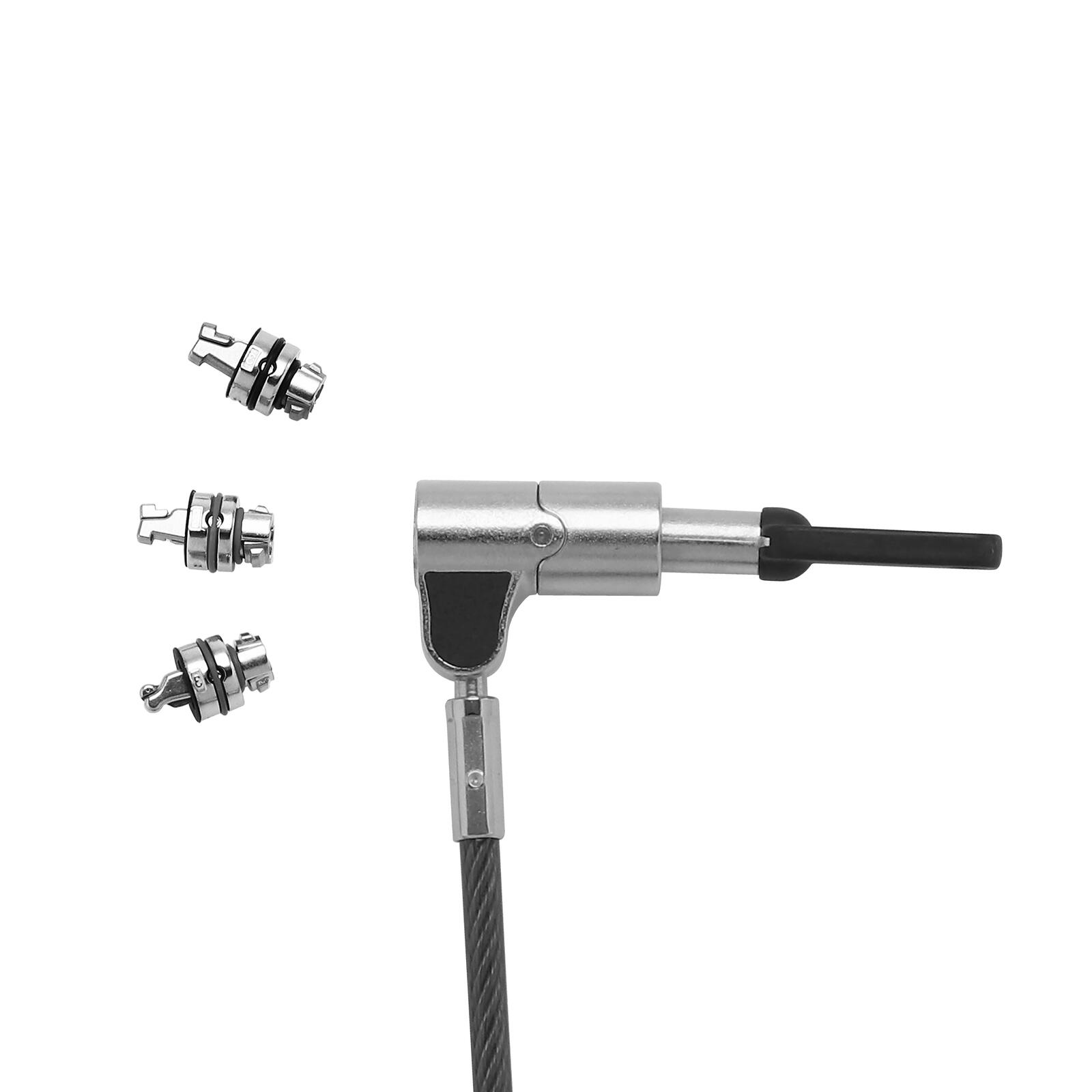 DICOTA Universal Security Cable Lock 3-fach austauschbarer Kopfmechanismus für alle Schließlösungen