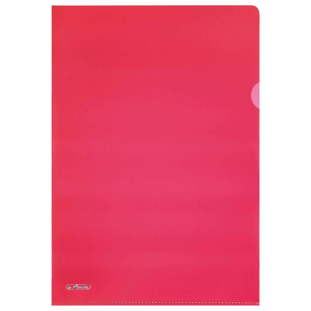 herlitz Sichthüllen Aktenhülle DIN A4 rot genarbt 0,19 mm - 10 Stück