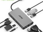 Acer 10-in-1 Dongle Adapter USB Type-C zu 3x USB 3.0, HDMI, VGA, RJ45, Audio, SD&TF Kartenleser