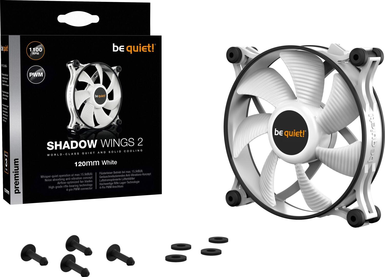 be quiet Lüfter Shadow Wings 2 White 120mm PWM weiß