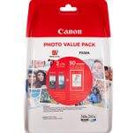 Canon Original PG-560XL + CL-561XL Druckerpatronen Value Pack - BK/C/M/Y 400/300 Seiten + 50 Blatt Fotopapier 10x15