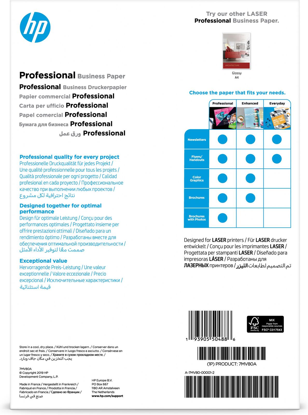 HP Professional Business Laser-Papier – A4, matt, 200 g/m²