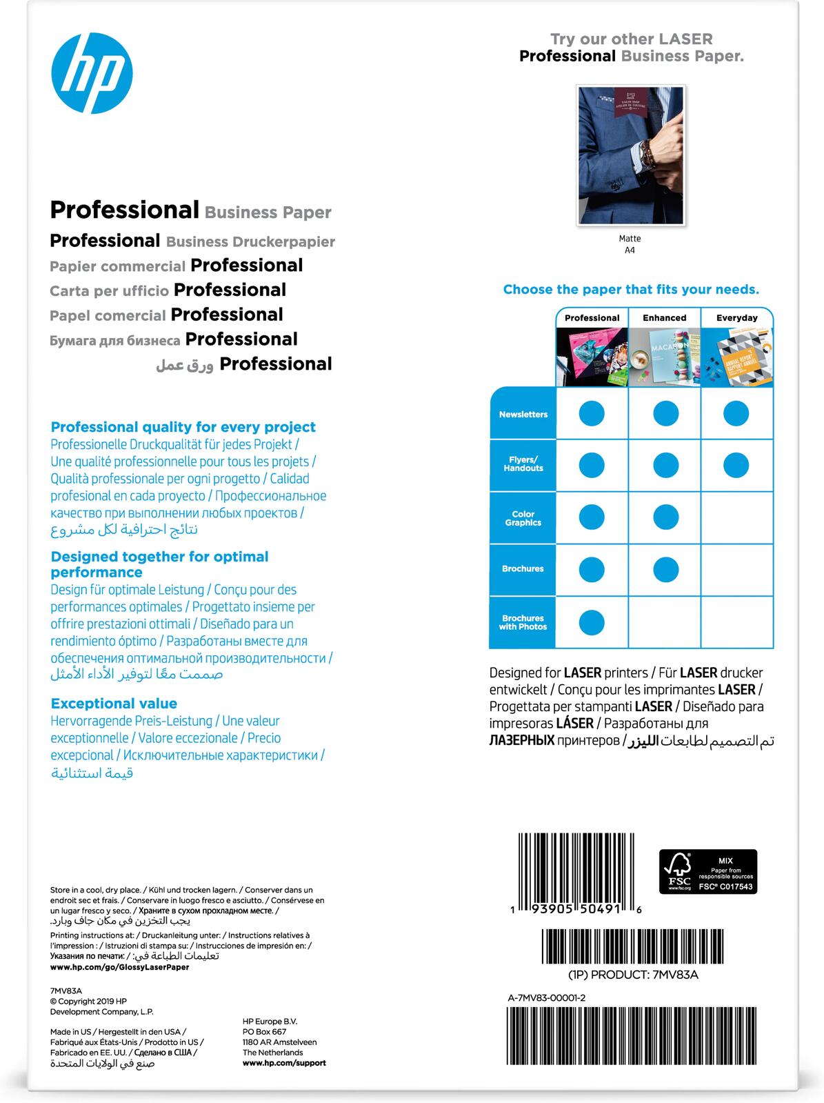 HP Professional Business Laser-Papier – A4, glänzend, 200 g/m²