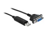 Delock - Kabel seriell - USB (M) zu DB-9 (W) - 1.8 m - Schwa