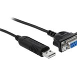 Delock - Kabel seriell - USB (M) zu DB-9 (W) - 1.8 m - Schwa