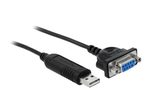 Delock - Kabel seriell - USB (M) zu DB-9 (W) - 1.8 m - Schwa