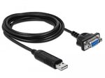 DeLock - Kabel seriell - USB (M) zu DB-9 (W) - 1,8 m - Schwarz