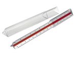 M + R Dreikantlineal 30,0 cm, weiß + GRATIS mit Köcher
