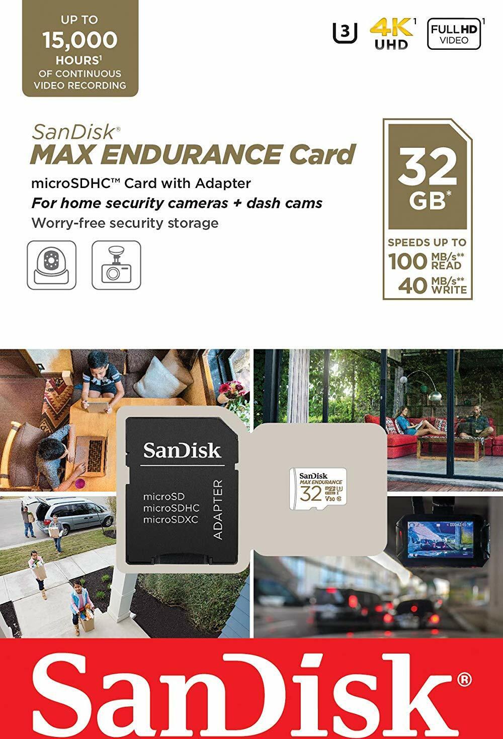 SanDisk Max Endurance microSDHC  Speicherkarte 32GB Kit + SD Adapter