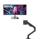 BenQ DesignVue PD3420Q Grafik Monitor 86,36 cm (34 Zoll) + BenQ Ergo Arm BSH01