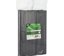PAPSTAR Strohhalme pure schwarz - 100 Stück