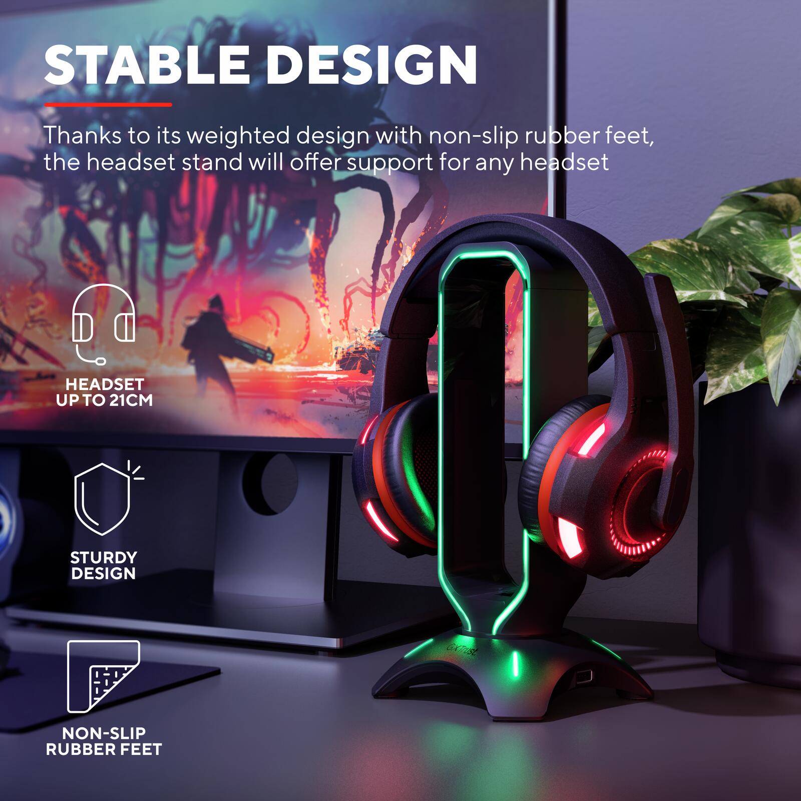 Trust Gaming GXT 265 Cintar RGB Headset-Ständer - Schwarz