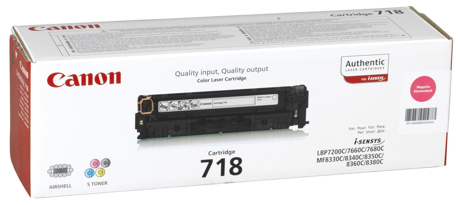 Canon Original 718M Toner magenta 2.900 Seiten (2660B002)