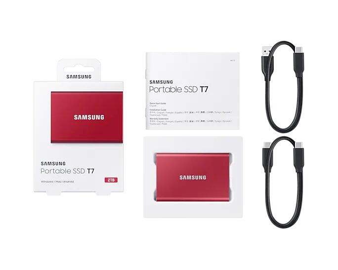 Samsung Portable SSD T7 500GB für PC/Mac (red)
