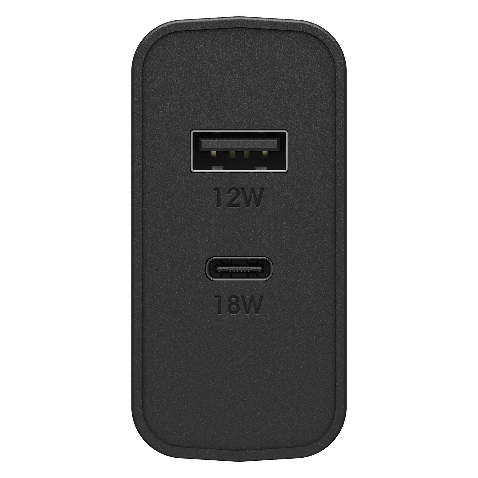 OtterBox 30 Watt Schnellladegerät mit USB-A und USB-C (Schwarz)