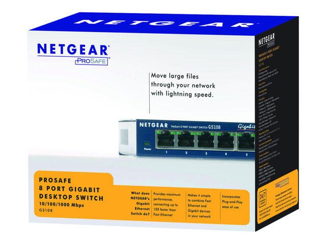 Netgear GS108GE 8-Port Gigabit Unmanaged Switch