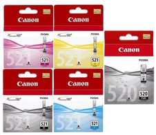 Canon Original CLI-521 + PGI-520 Druckerpatronen Multipack - BK/C/M/Y/BK 4x9ml / 1x19ml