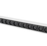 Digitus Steckdosenleiste mit Aluminiumprofil, 10-fach, 2 m Zuleitung IEC C14 Stecker