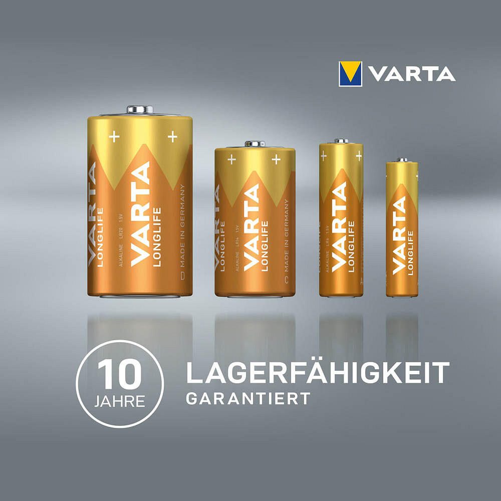 VARTA Batterien LONGLIFE Mono D 1,5 V - 4 Stück