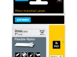 DYMO® Original IND-Schriftband für Rhino 6000+, flexibles & reissfestes Nylon - schwarz auf weiss