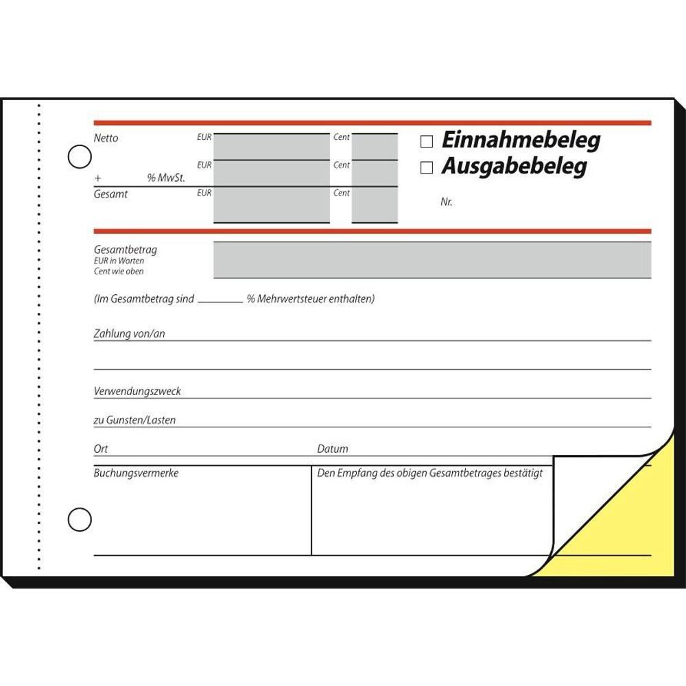 sigel Einnahme-/Ausgabebeleg Formularbuch SD026 - 2 x 40 Blatt