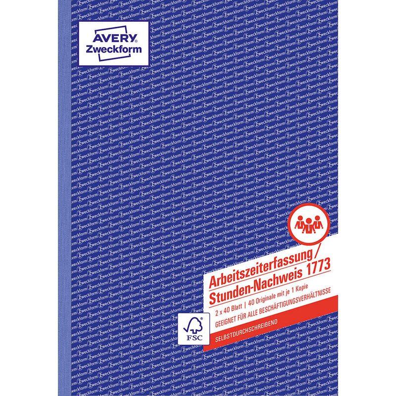 AVERY Zweckform Stundenerfassung Formularbuch 1773