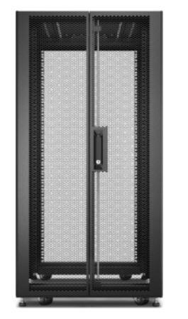 APC Easy Rack 600mm/24HE/1000mm mit Dach, Seitenwand, Rollen, Füßen und 4 Halterungen, ohne Boden, schwarz (ER6402)