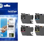 Brother Original LC421 Druckerpatrone 4er Multipack C/M/Y/K - 200 Seiten (LC421VAL)