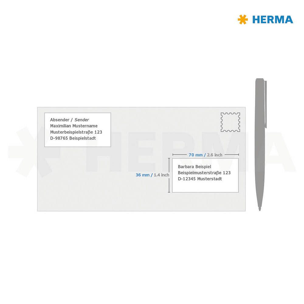 HERMA Adressetiketten 4443 weiß - 480 Stück