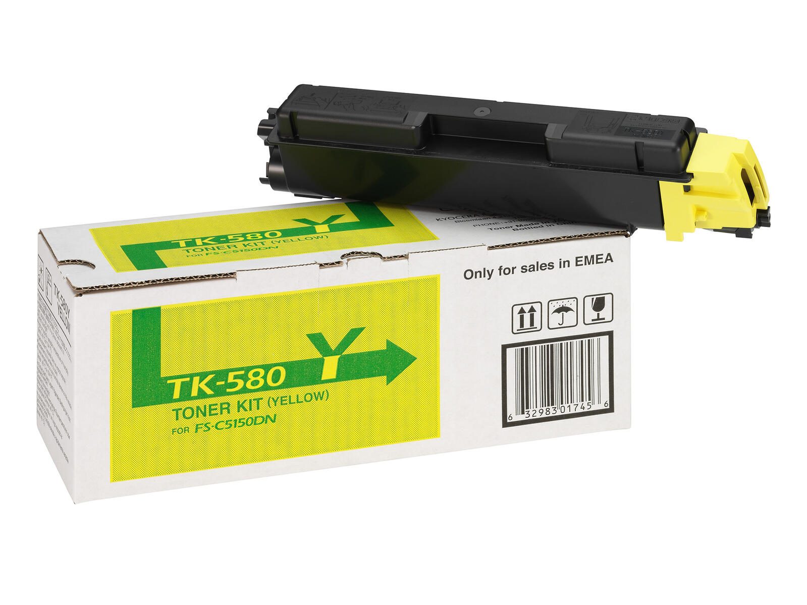 Kyocera Original TK-580Y Toner gelb 2.800 Seiten (1T02KTANL0) für ECOSYS P6021cdn, FS-C5150DN