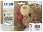 Epson Original T0615 Druckerpatronen MultiPack schwarz cyan magenta gelb 250 Seiten 4x 8ml (C13T06154010)