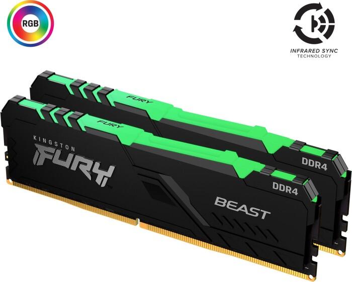 Kingston FURY Beast RGB DIMM Kit 16GB, DDR4-3200, CL16-18-18