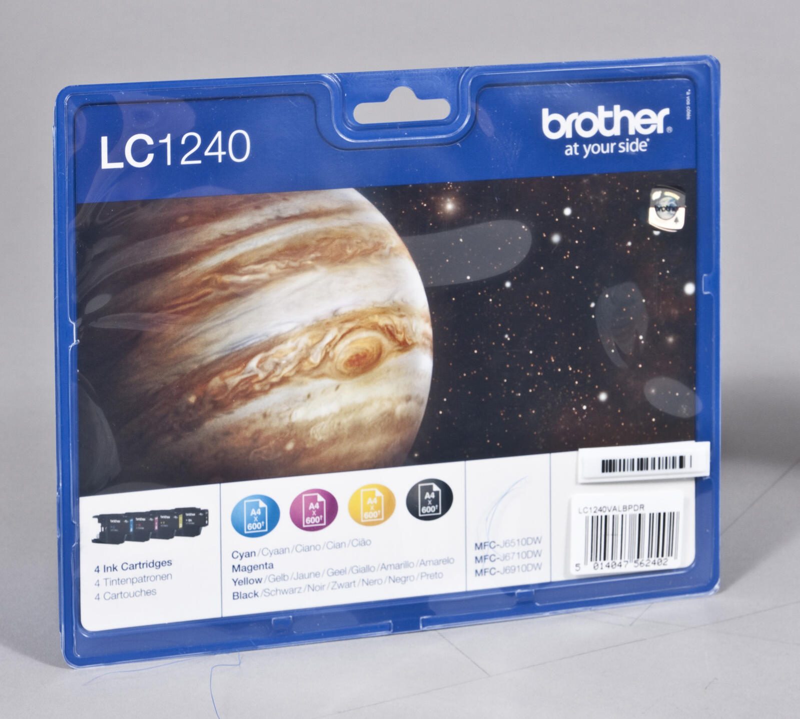Brother Original LC-1240 Druckerpatronen 4er Multipack BK/C/M/Y 2.400 Seiten (LC1240VALBPDR)