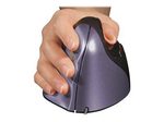Evoluent VerticalMouse 4 Small - Maus - Für Rechtshänder - optisch - 6 Tasten - kabelgebunden - USB - schwarz-blau