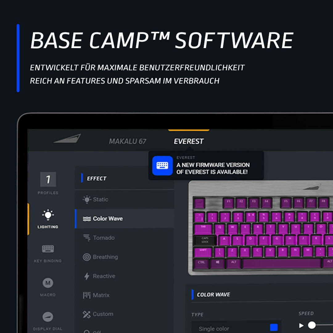 Mountain Everest Max Gunmetal Grey - RGB Gaming Tastatur mit CHERRY MX Blue Switches