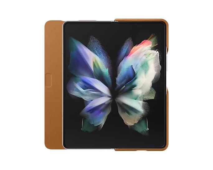 Leather Flip Cover EF-FF926 für das Galaxy Z Fold3 5G (Camel)