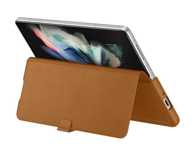 Leather Flip Cover EF-FF926 für das Galaxy Z Fold3 5G (Camel)