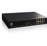 LevelOne Switch 10 Gigabit Ethernet-Ports mit 8 PoE Gigabit-Ports 180W 2 Gigabit SFP (GEP-1061)