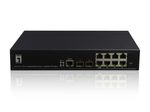 LevelOne Switch 10 Gigabit Ethernet-Ports mit 8 PoE Gigabit-Ports 180W 2 Gigabit SFP (GEP-1061)