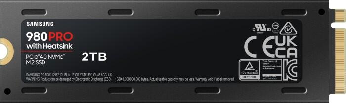Samsung 980 Pro 2TB SSD mit Kühlkörper