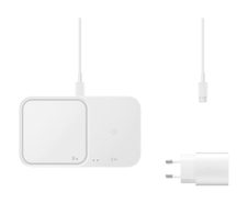 Samsung Wireless Charger Duo mit Schnellladeadapter EP-P5400T - Induktive Ladestation (White)
