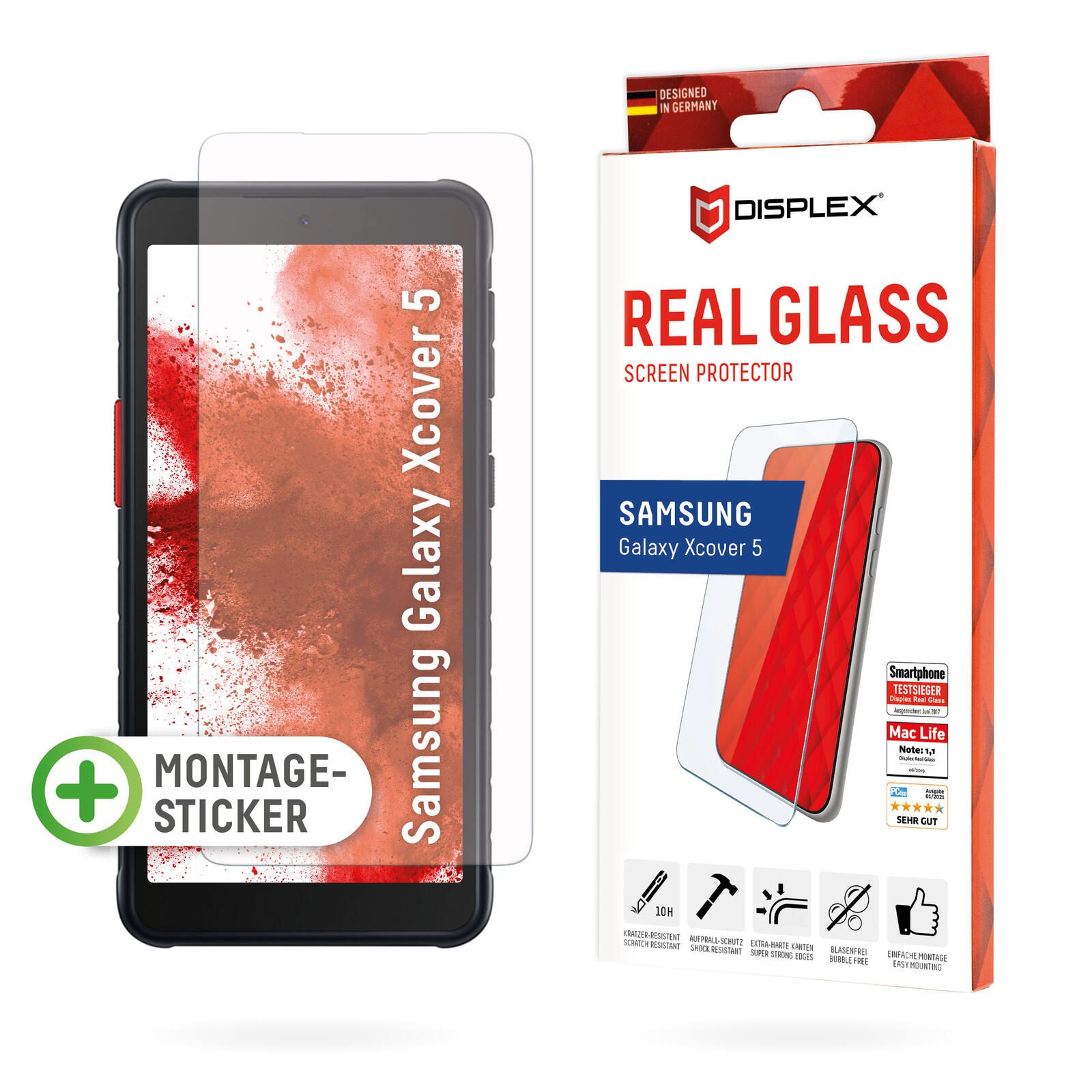 DISPLEX Panzerglas Displayschutz für Samsung Galaxy Xcover 5